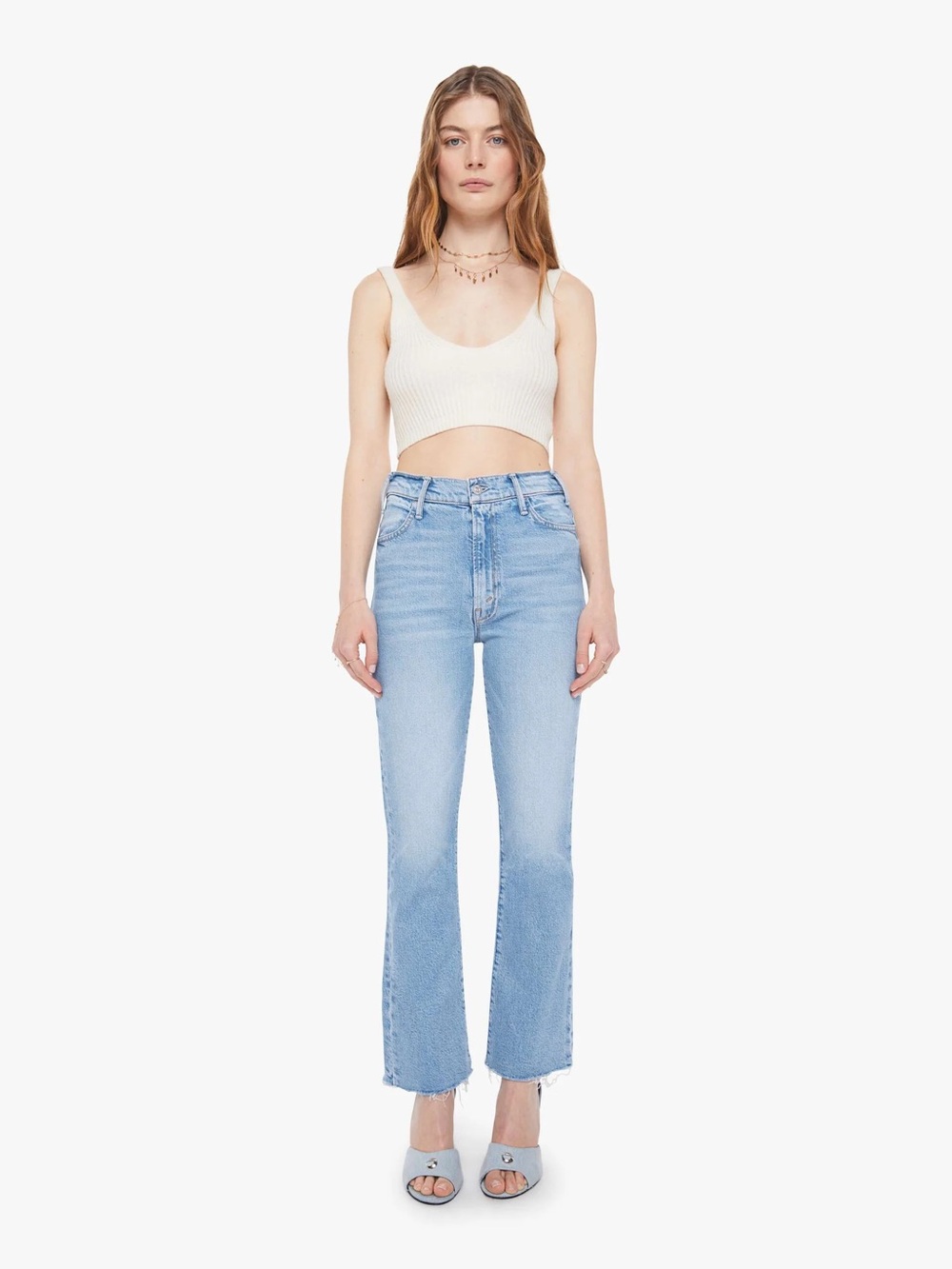 MOTHER Hustler Ankle Fray Jeans in Sow Surreal 31